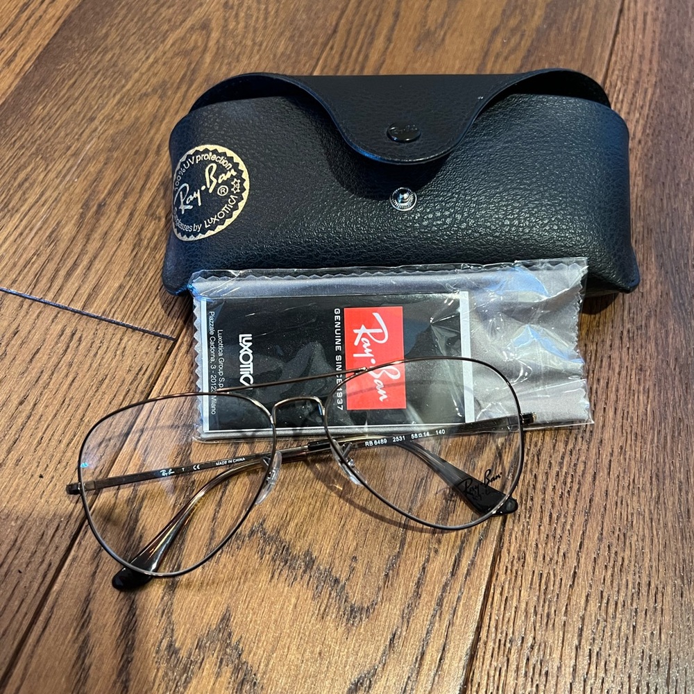 Ray-Ban Black Leather Eyewear Case